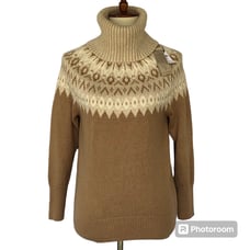 NWT Banana Republic High Cowl Neck Sweater XXS Petite Beige Cream