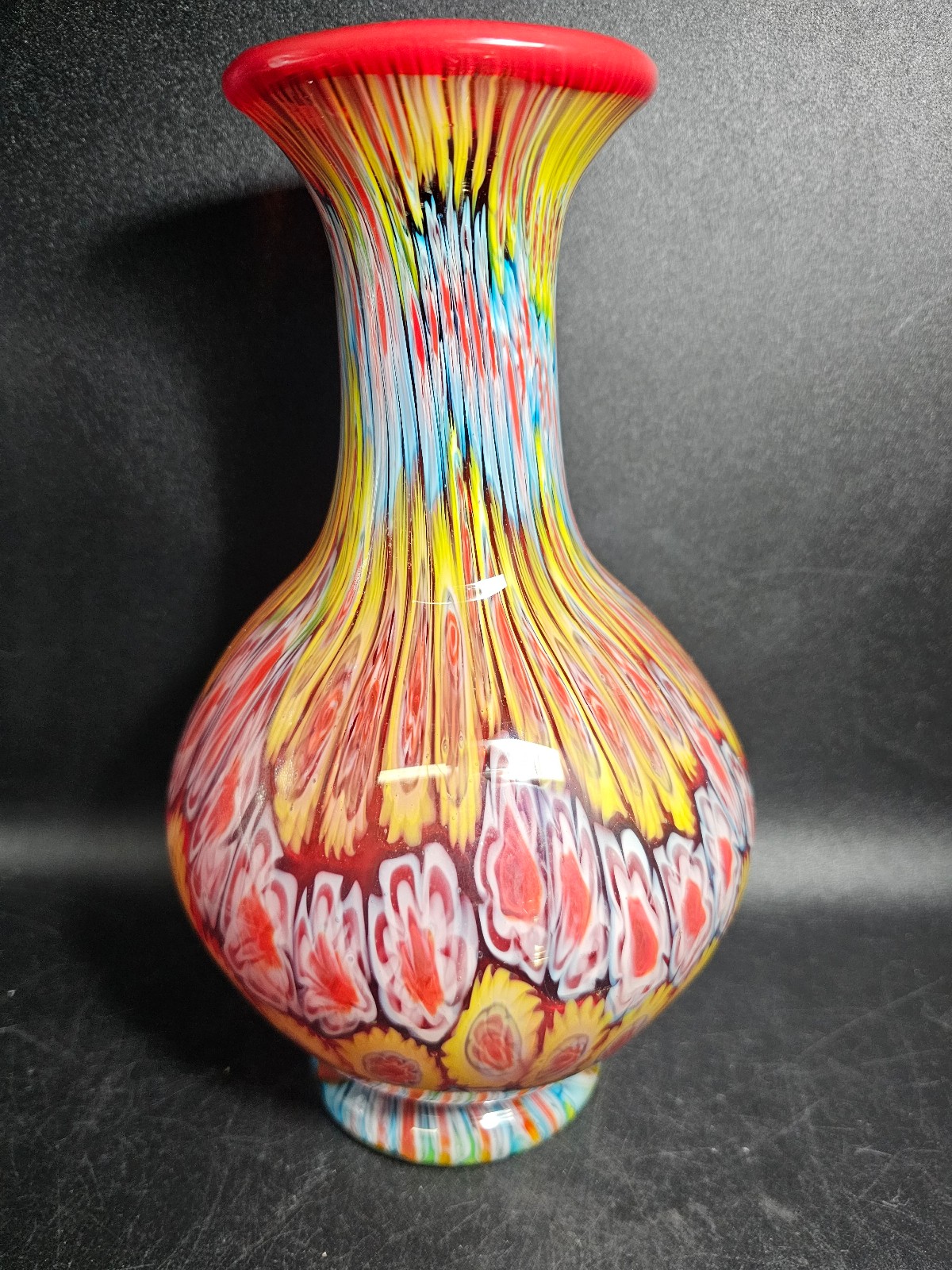 Vintage Murano millefiore vase, made in Italy