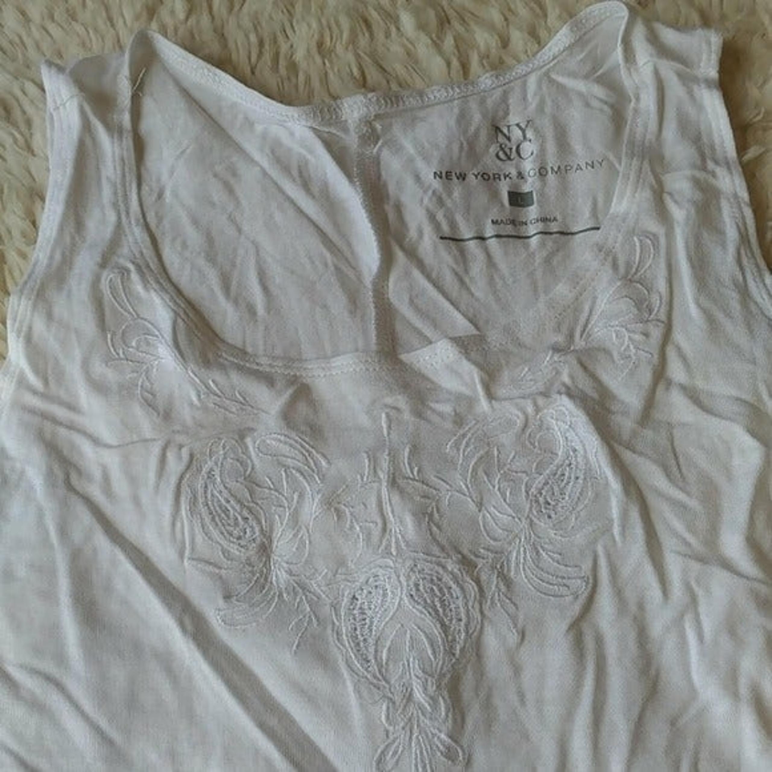 New York & Co White Tank Top Large