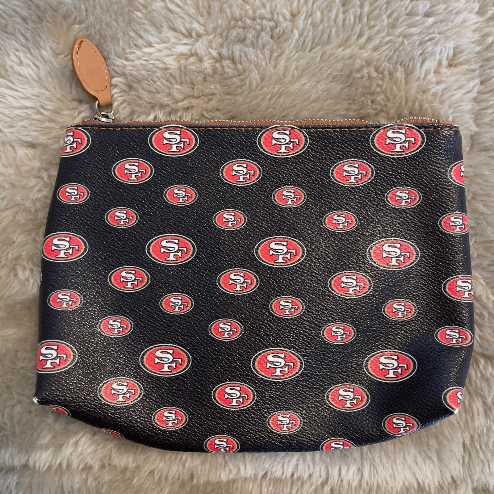 NFL 49’er Logo Cosmetic Case Wallet Pouch Zip Closure
