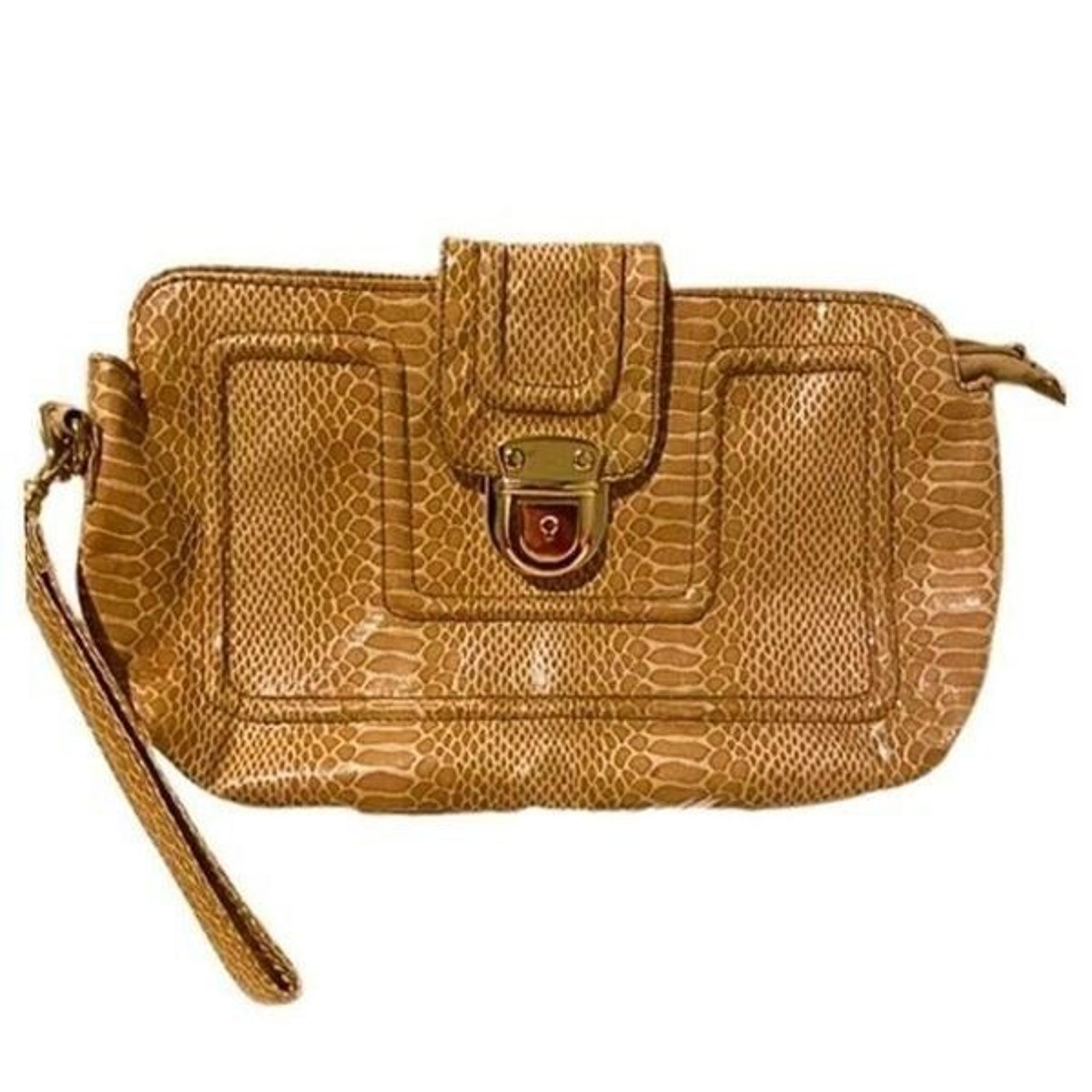 Women's Wristlet Faux Snake Skin Clutch Wallet with Zipper Pocket Pouch