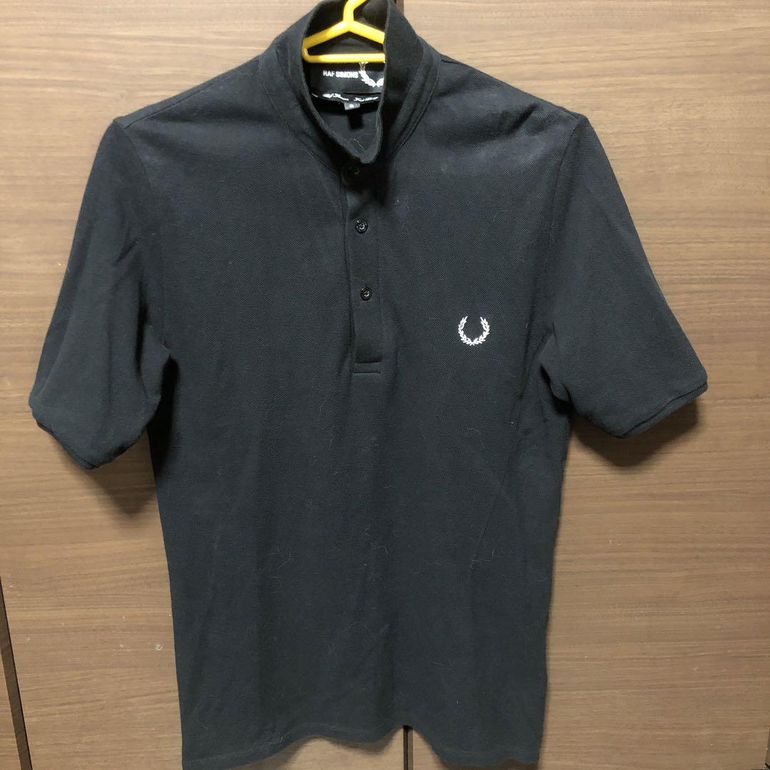 RAF SIMONS x Fred Perry Polo Shirt Size S Black