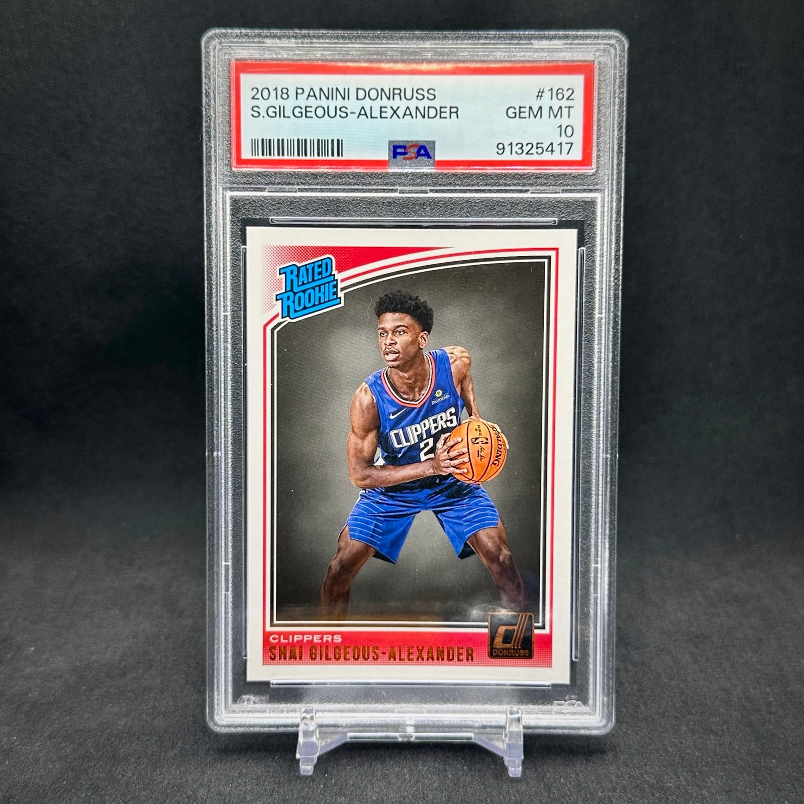 Shai Gilgeous-Alexander PSA 10 2018 Donruss Rated Rookie #162