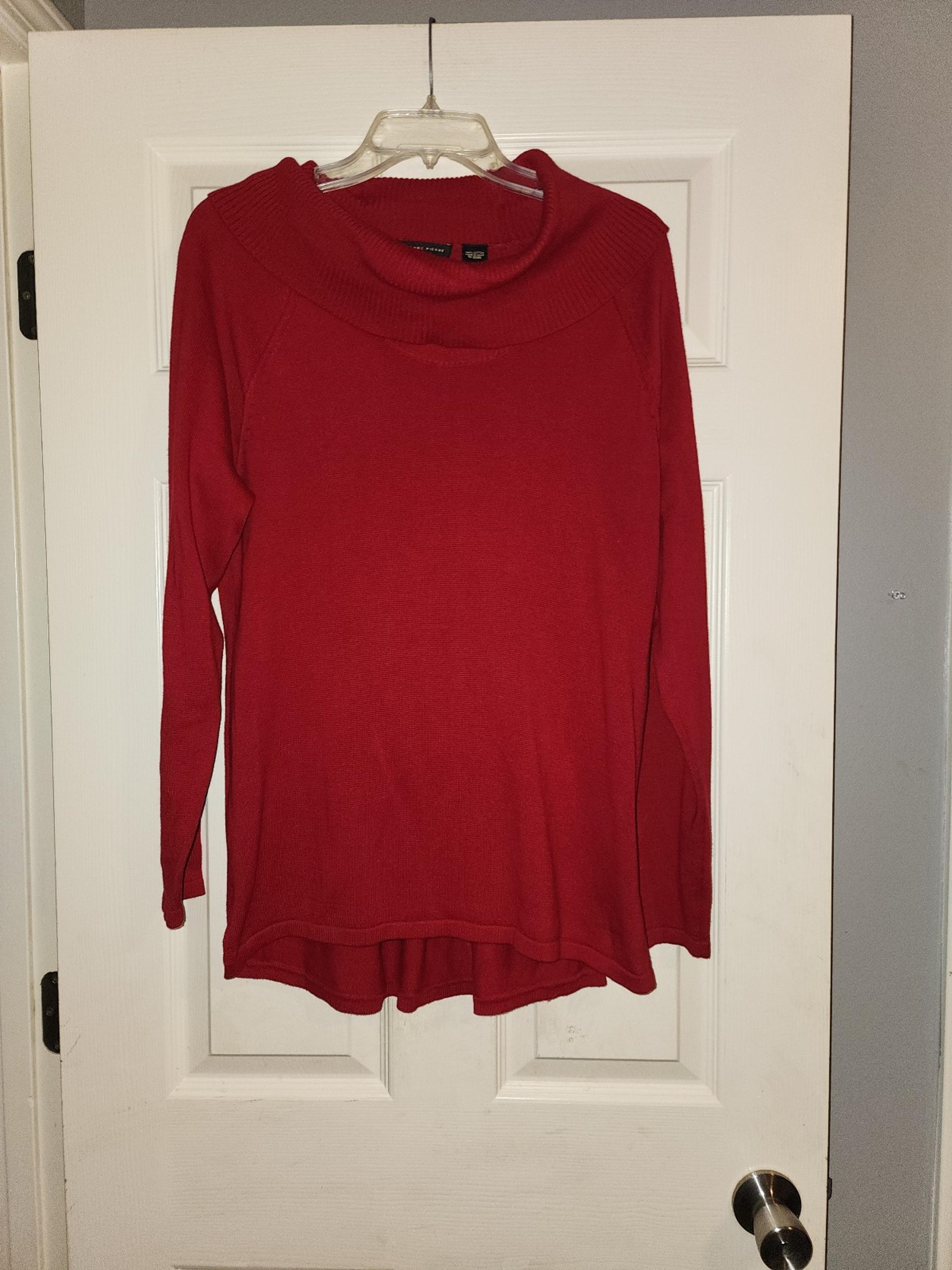 Jeanne Pierre red long sleeve sweater shirt womens medium #56