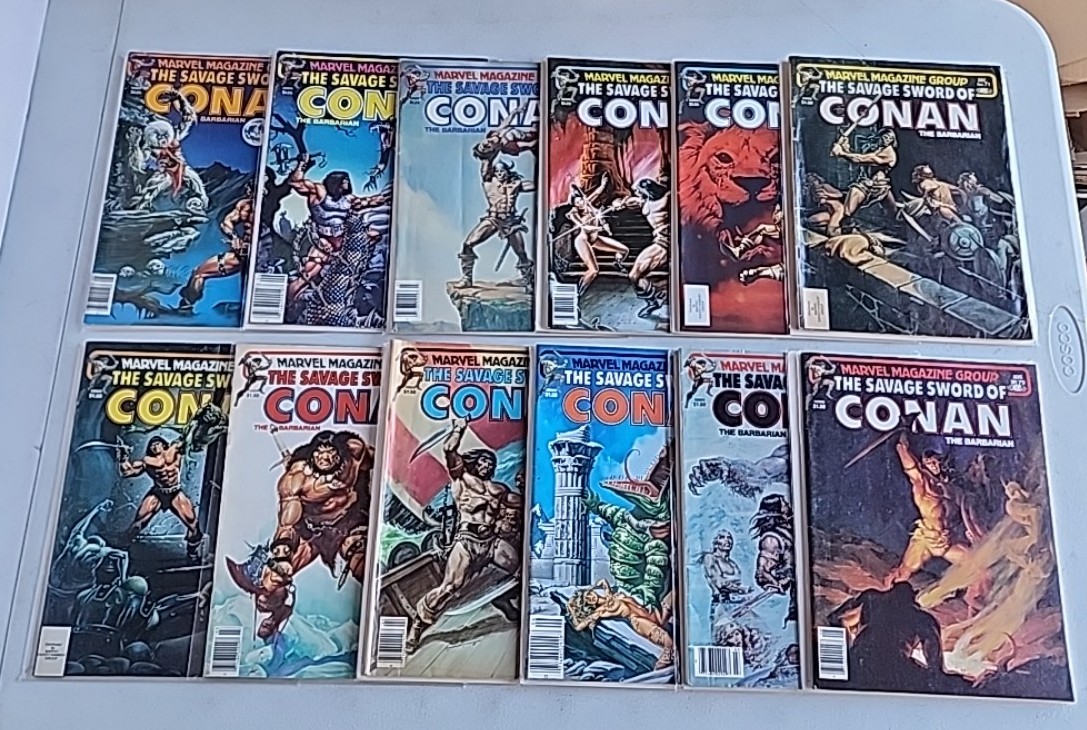 Savage Sword Of Conan Magazine 64-66, 68, 69, 71, 72, 74, 75, 77-79 Marvel Lot