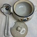 Studio pottery stoneware soup tureen with lid, ladle.