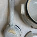 Studio pottery stoneware soup tureen with lid, ladle.