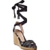 STUART WEITZMAN, Authentic Illeana Lace Up Wedges, Black Paisley Bandana Print