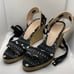 STUART WEITZMAN, Authentic Illeana Lace Up Wedges, Black Paisley Bandana Print