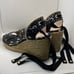 STUART WEITZMAN, Authentic Illeana Lace Up Wedges, Black Paisley Bandana Print