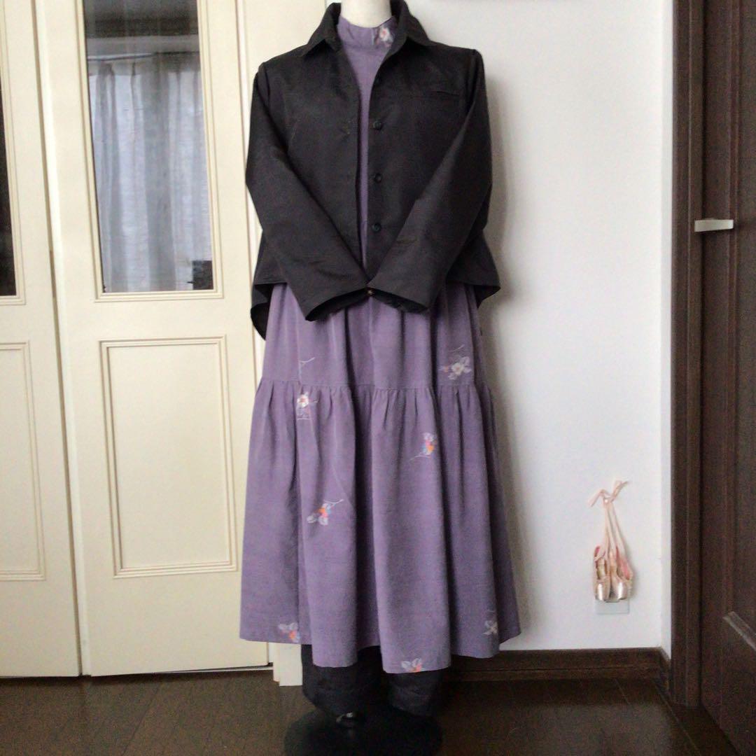 Kimono Remake Tailcoat Jacket and Wide Leg Pants Dress Set