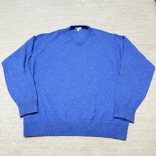 Peter Millar Cashmere V-Neck Sweater Golf Blue Pullover Long Sleeve Men's XL