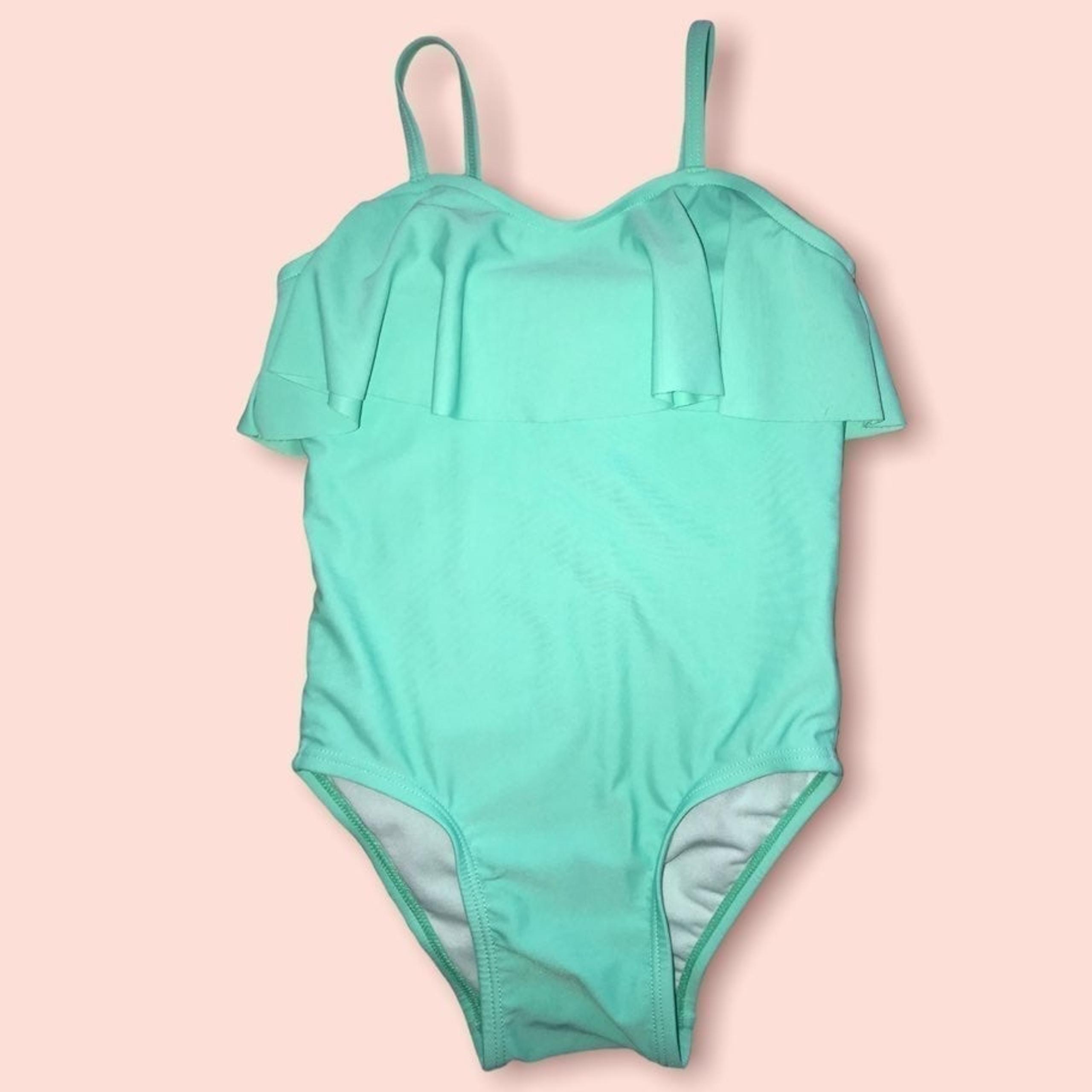 Old Navy One-Piece Mint Ruffle Swimsuit.  Girl Size 5T.