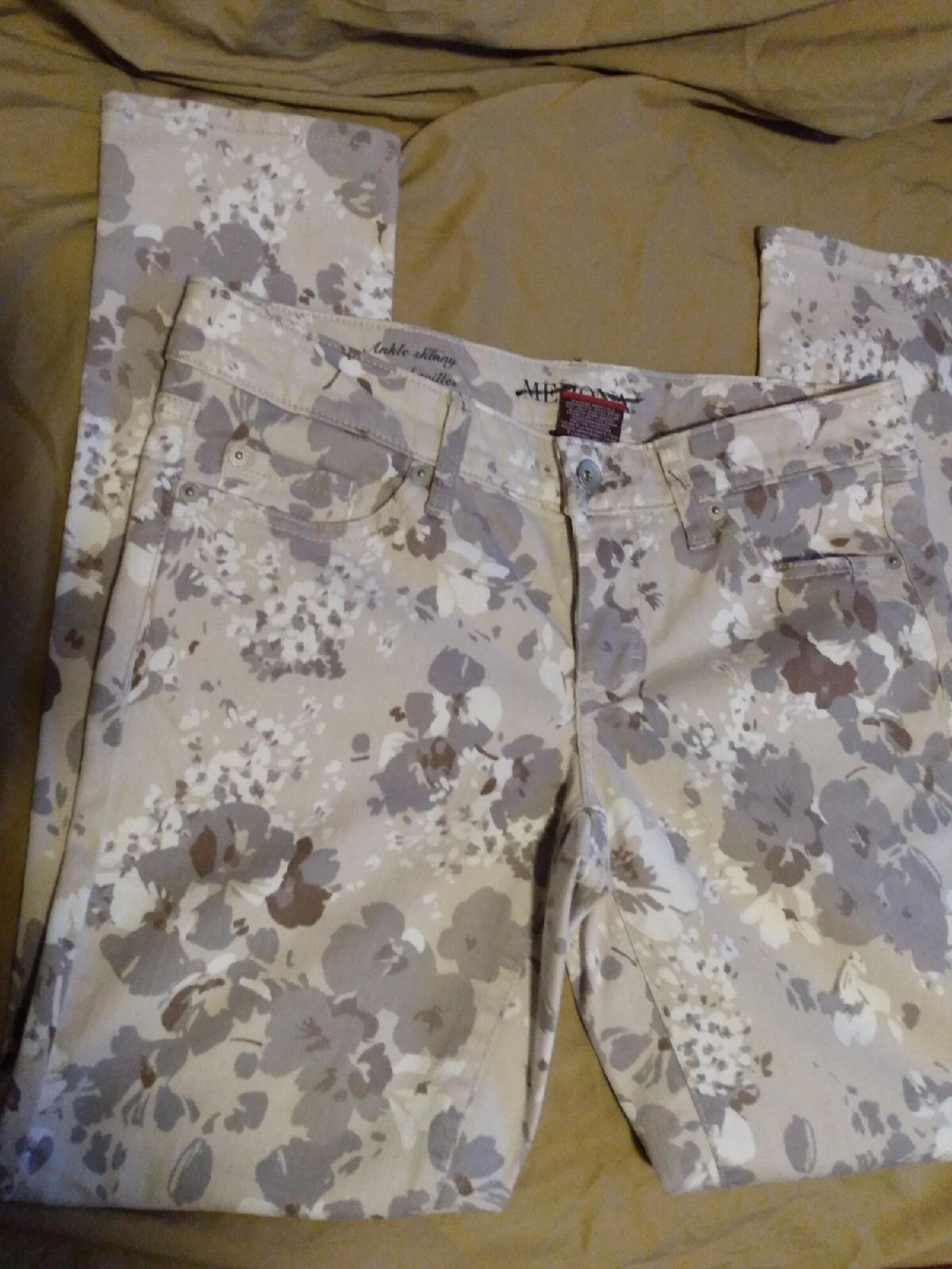 Merona Floral Ankle Skinny Jeans SZ 4