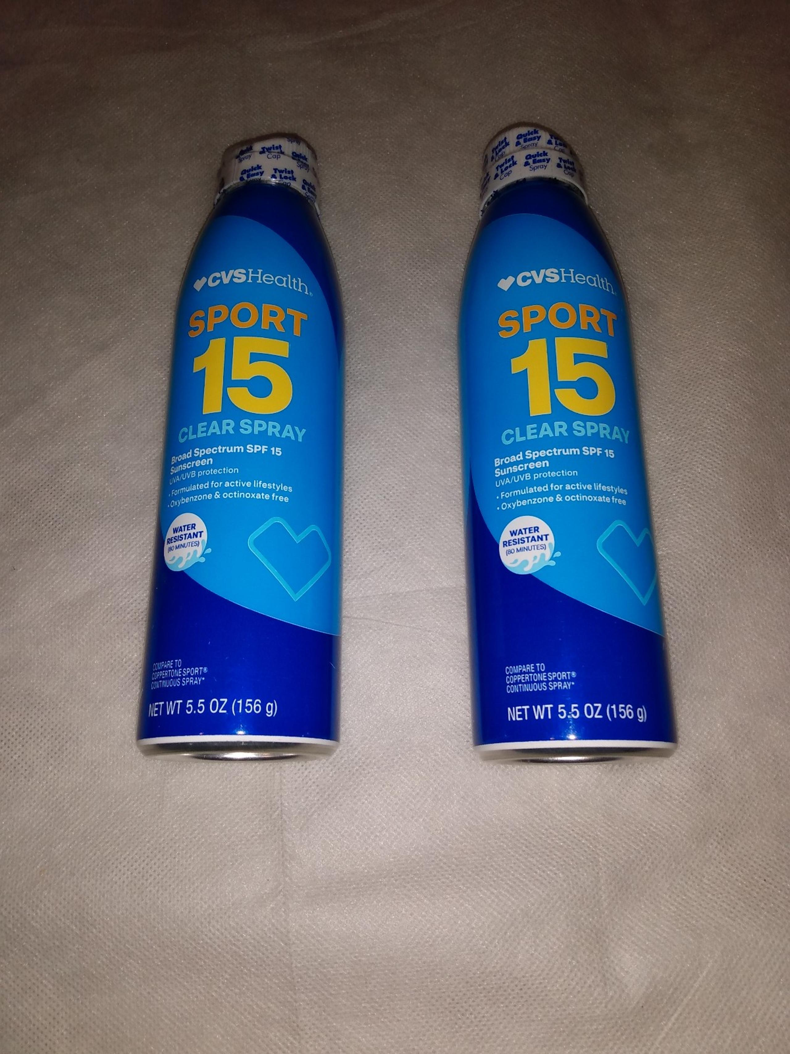 Sunscreen CVS health sport 15 clear spray broad spectrum SPF 15