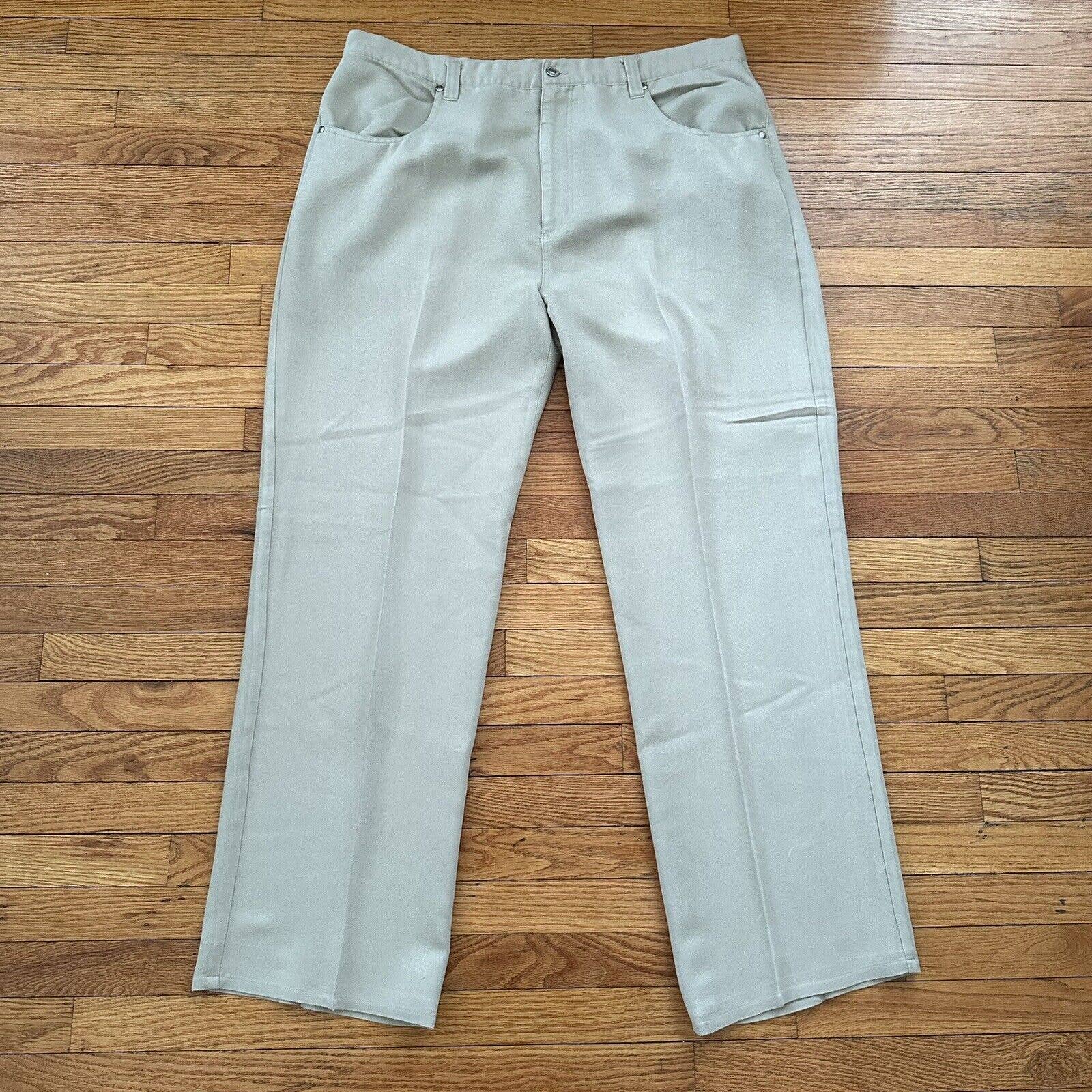 Vintage Anchor Blue Khaki Rayon Work Pants Size 40x32 Skater Baggy