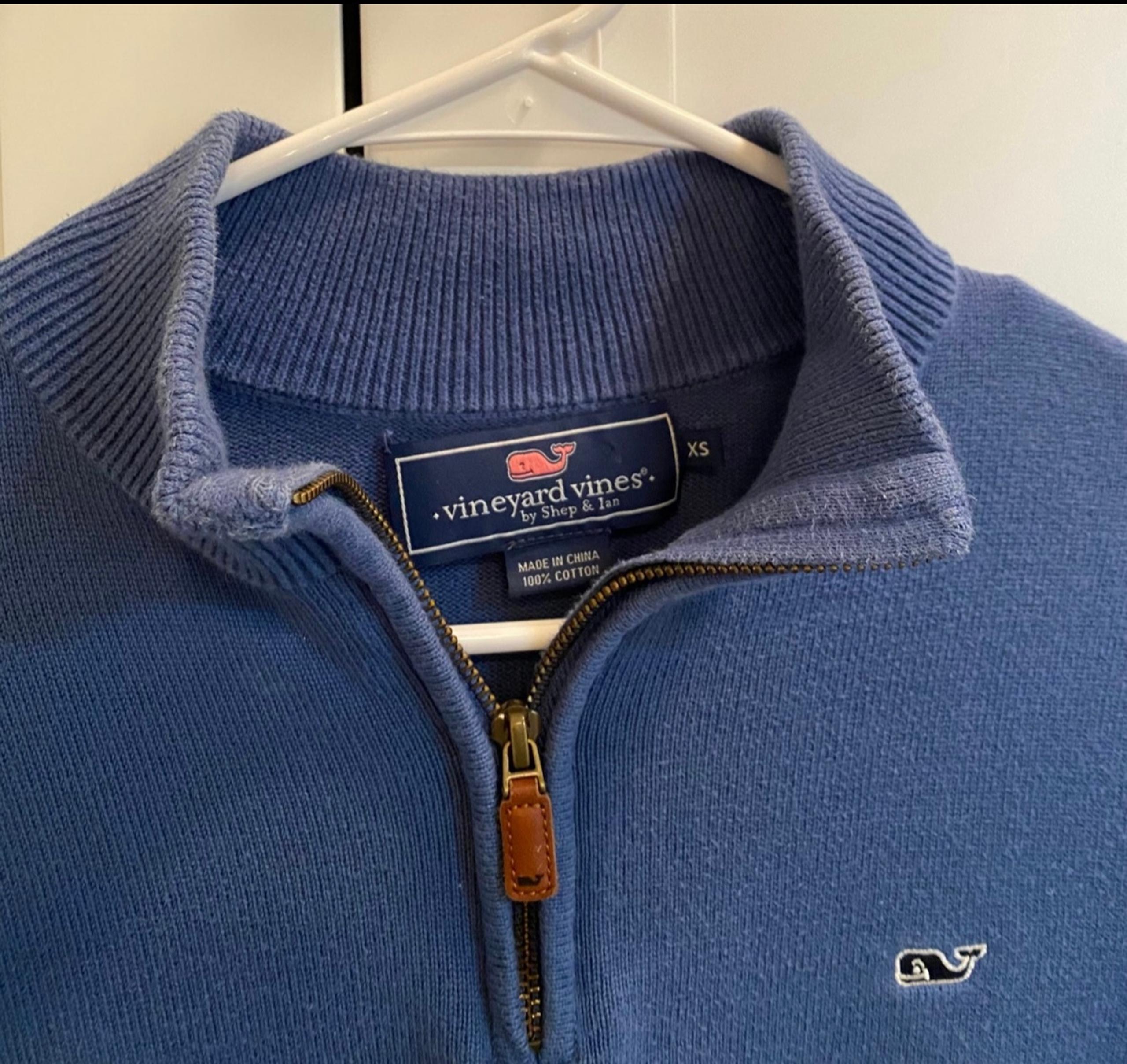 Vineyard Vines Mens XS Blue Quarter Zip Sweater Pullover