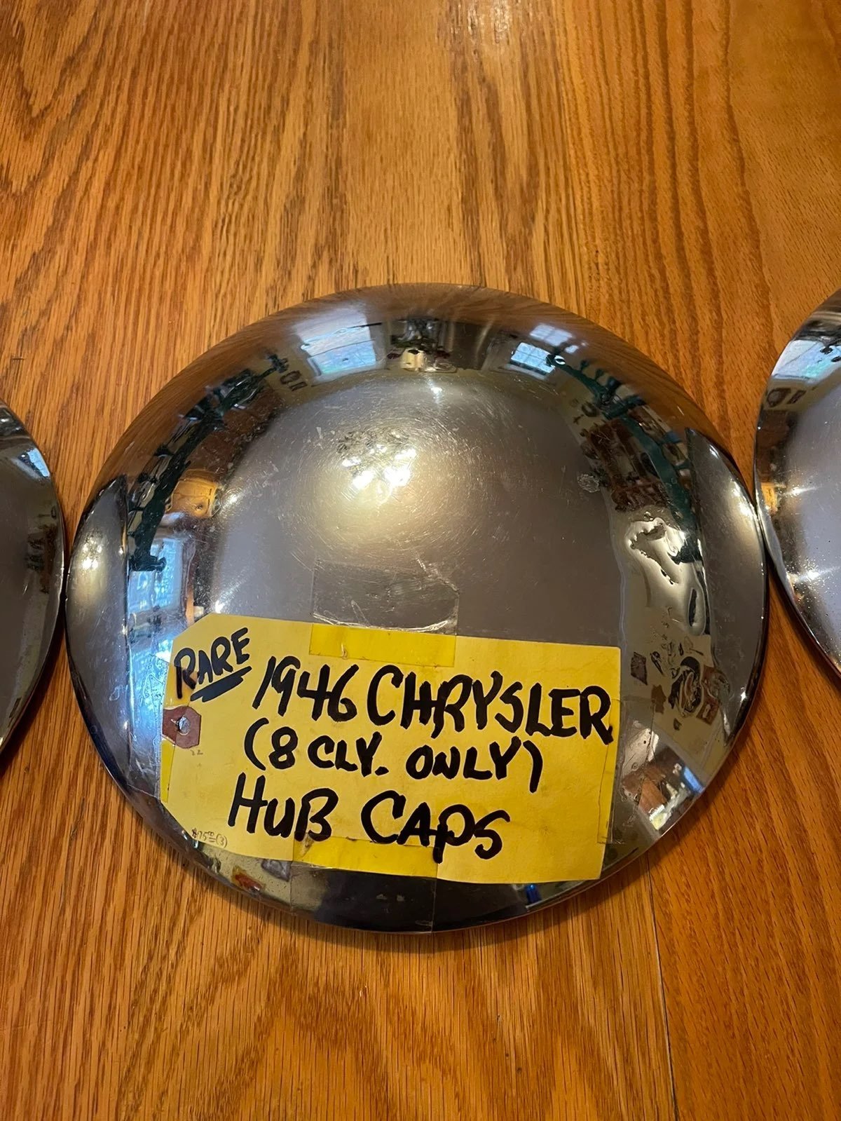 Rare 1946 Chrysler Hubcaps (3) 8 Cylinde