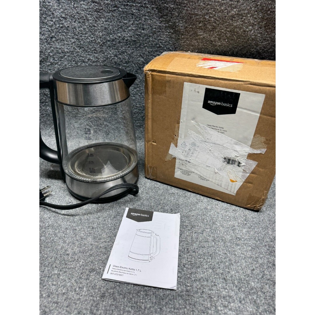 Basics Electric Glass and Steel Kettle - 1.7-Liter