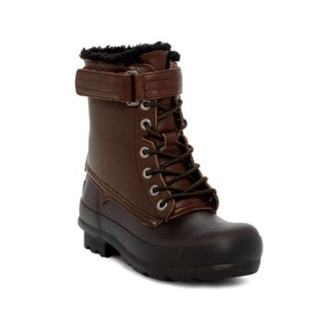 Hunter Mens Sheepskin Lace Up Rain Boot