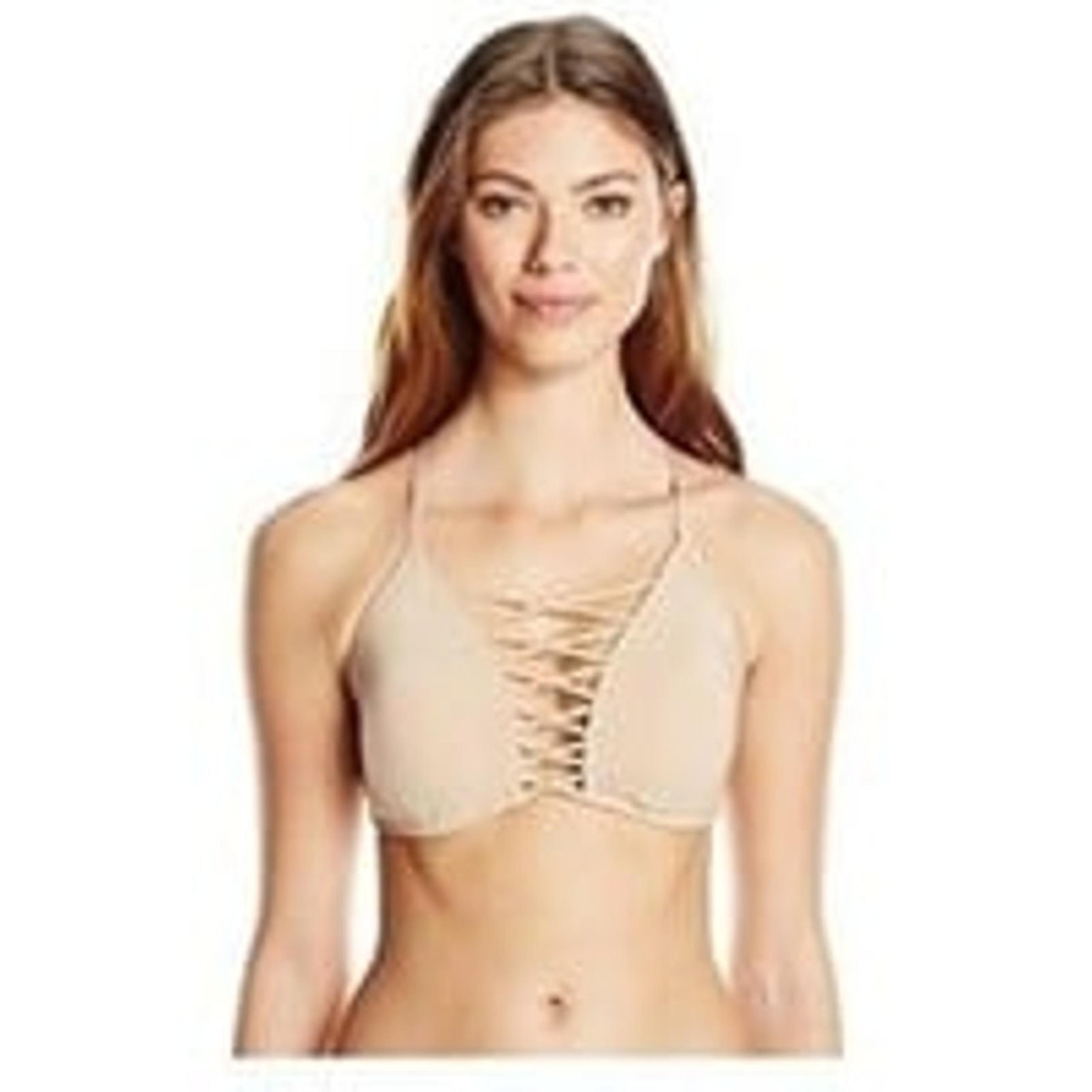 Kenneth Cole New York Sexy Solids High Neck Cropped Bikini Top Medium NWT