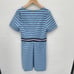 DRAPER JAMES NWT Blue Stripe Ponte A-line V Neck Dress // M