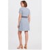 DRAPER JAMES NWT Blue Stripe Ponte A-line V Neck Dress // M
