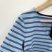 DRAPER JAMES NWT Blue Stripe Ponte A-line V Neck Dress // M