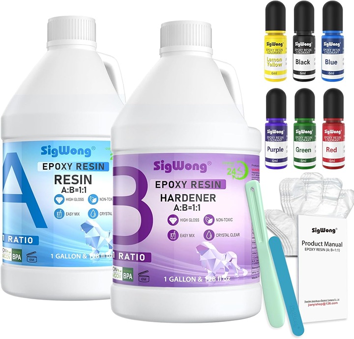 Epoxy Resin - 2 Gallon Crystal Clear Coating Resin Kit, 2 Part Casting