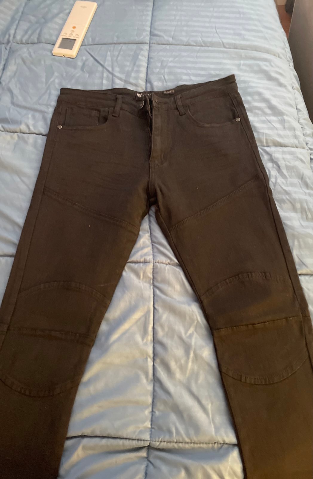 Black Biker Style Skinny Jeans