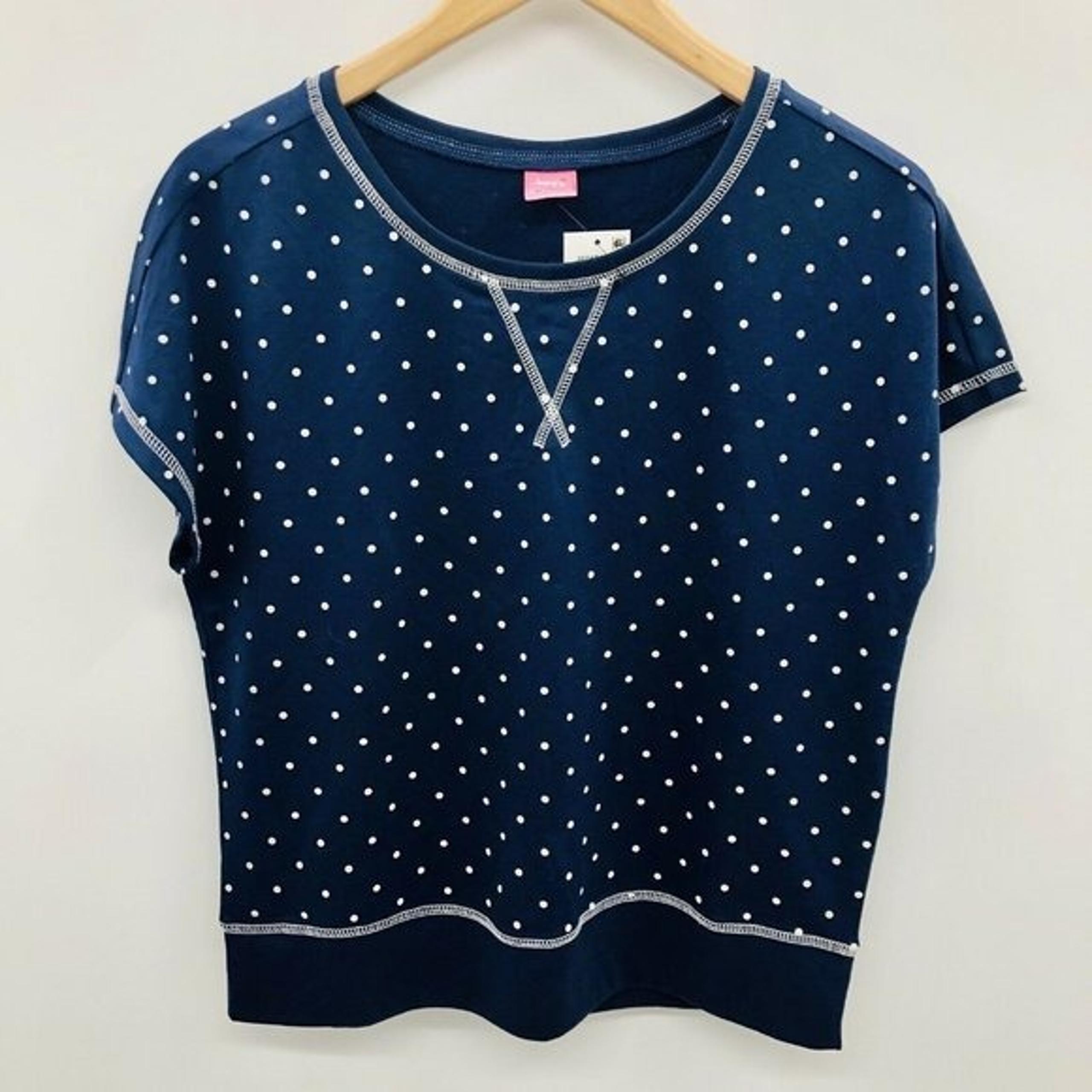 Jenni Intimates Blue Short Sleeve Pajama Shirt 613