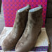Tory Burch SUEDE LOGO LUG SOLE WEDGE BOOT 428 size 11