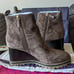 Tory Burch SUEDE LOGO LUG SOLE WEDGE BOOT 428 size 11