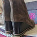 Tory Burch SUEDE LOGO LUG SOLE WEDGE BOOT 428 size 11