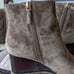 Tory Burch SUEDE LOGO LUG SOLE WEDGE BOOT 428 size 11
