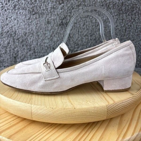 Pascucci Sacchetto Loafer Womens 7 Pink Suede Horsebit Flats Made in Italy