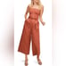 NWOT ASTR The Label Kona Strapless Wide Leg Crop Jumpsuit S