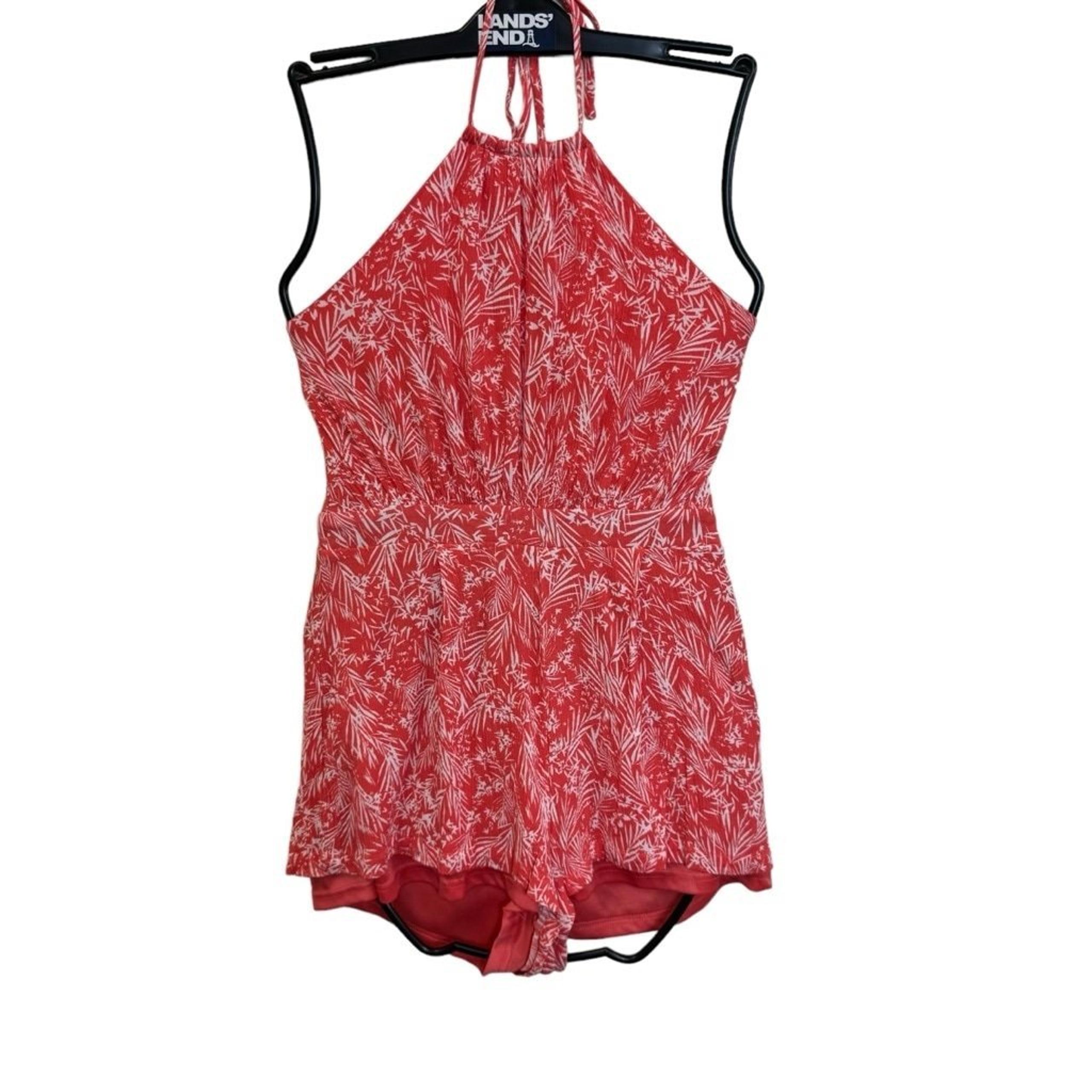 Women's Pink Lily Jumpsuit Small Coral White