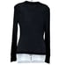 T Alexander Wang Wool Ribbed Pullover Sweater Size M Zipper Shoulder Black Edgy