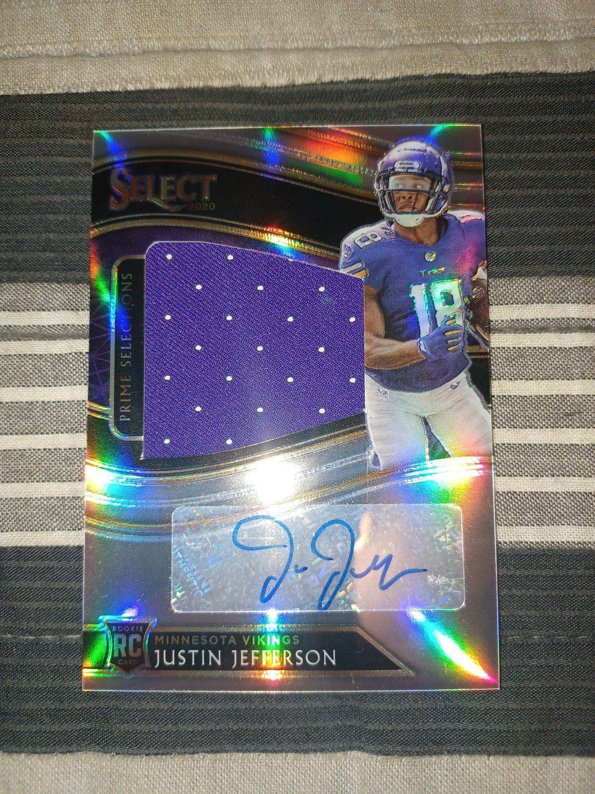 Justin Jefferson Select Silver Prizm RPA RC Auto /49