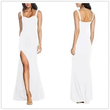 Dress The Population Off White Estella Crepe Trumpet Gown Large