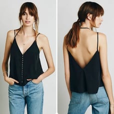 Free People Shimmy Shaker Tank in Washed Black