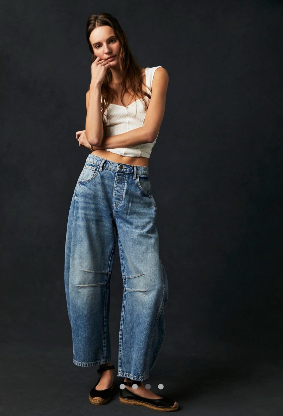 Free People We The Free Good Luck Mid-Rise Barrel Jeans (Size 26)