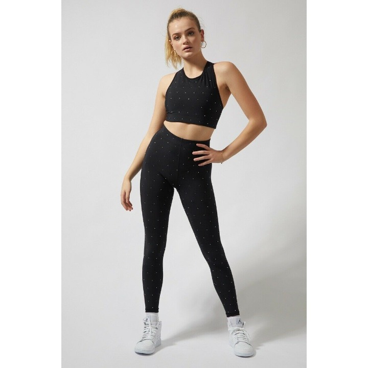 Adam Selman Sport Carbon38 Core Black Crystal Leggings NWT size XXL