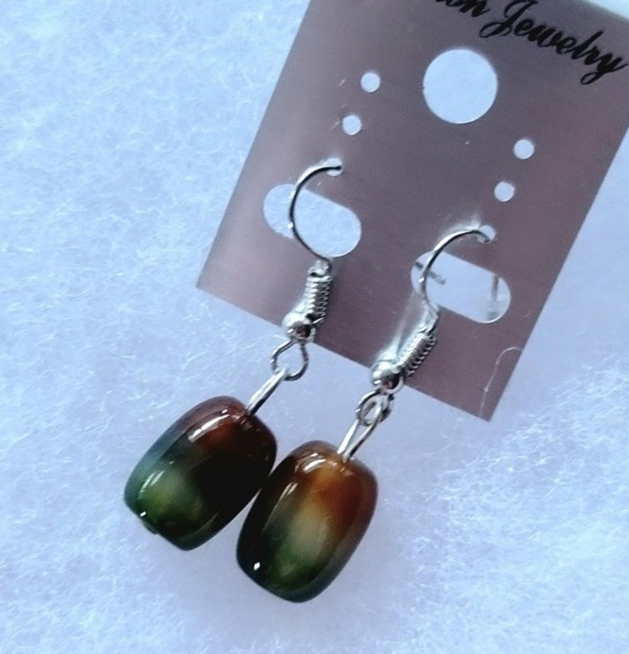 SARDONYX RARE POLISHED SILVER UNIQUE BOUTIQUE ORIGINAL DESIGN BEADED EARRINGS