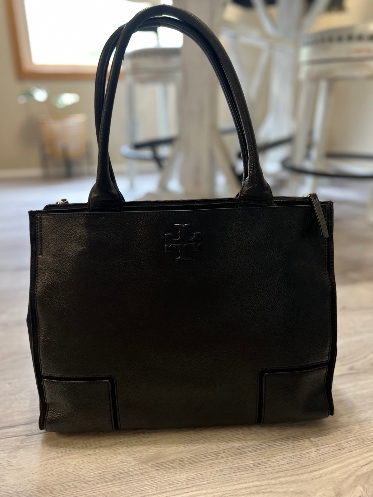 Tory Burch Leather & Canvas Tote Bag