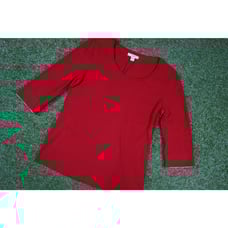 Burberry Brit 3/4 Sleeve Red T-shirt Size Medium