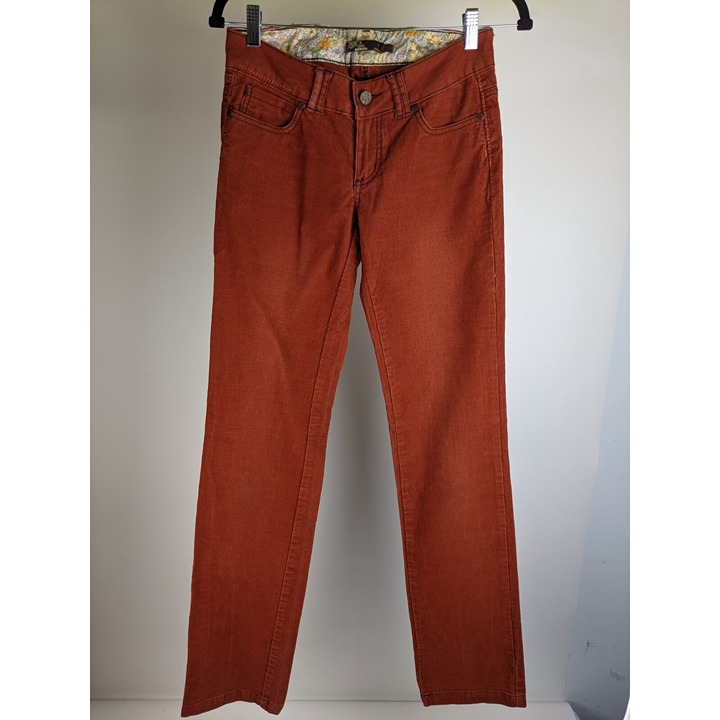 Prana Corduroy Pants Womens Size 0 Tall Long Rust