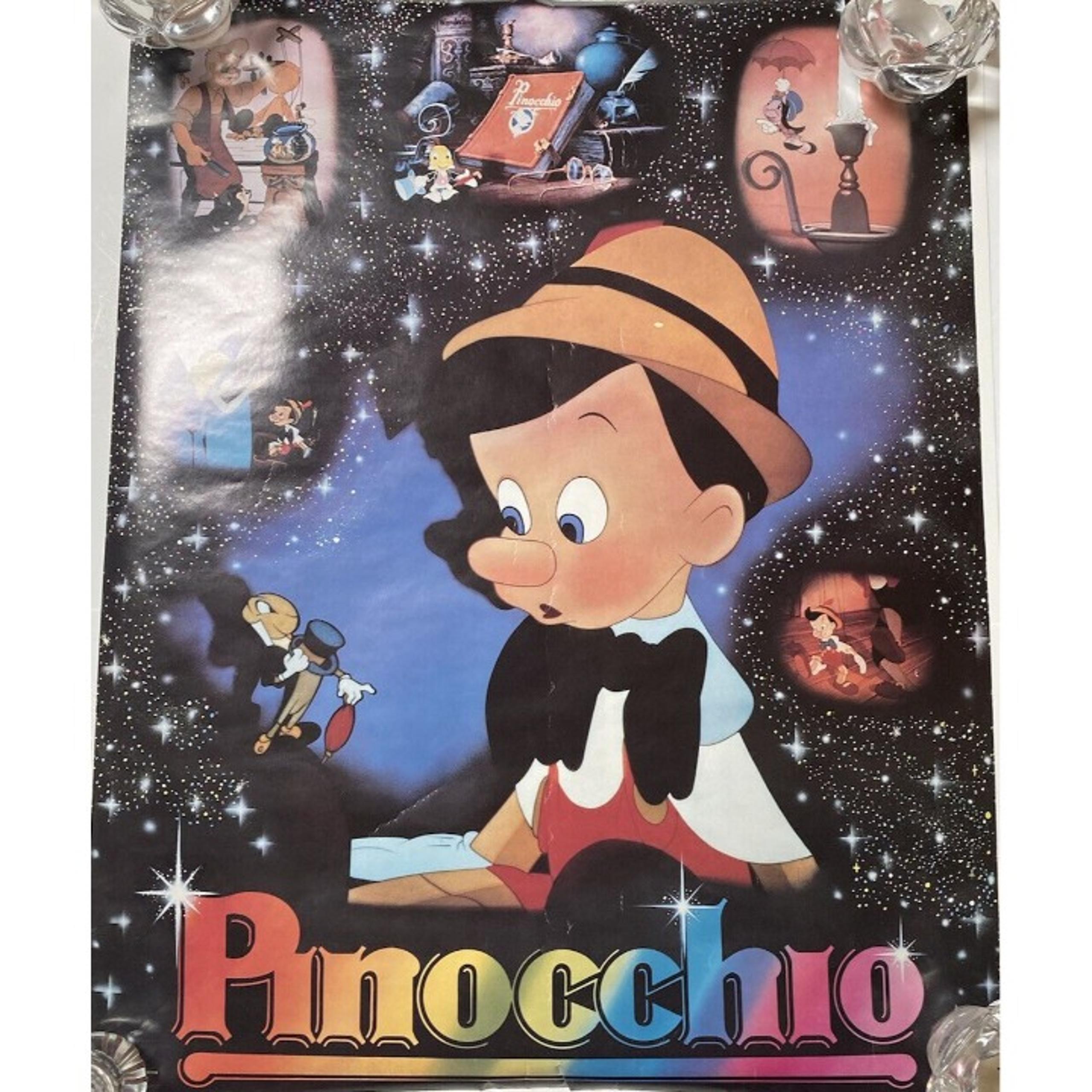 Vintage Disney Poster- Pinnochio- 1981- 22 x 28"-Good Condition.