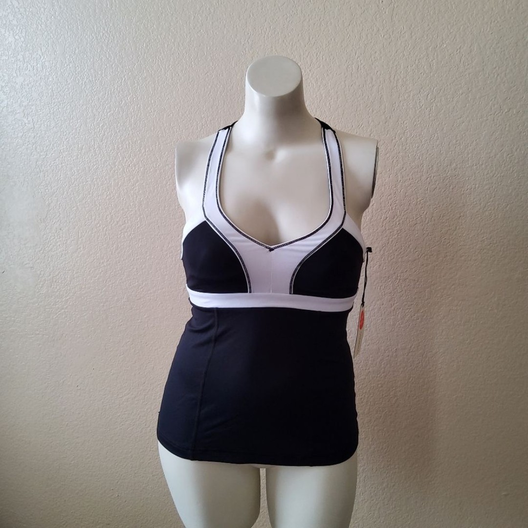 Vimmia Black White Lunge Colorblock Tank Top Size M